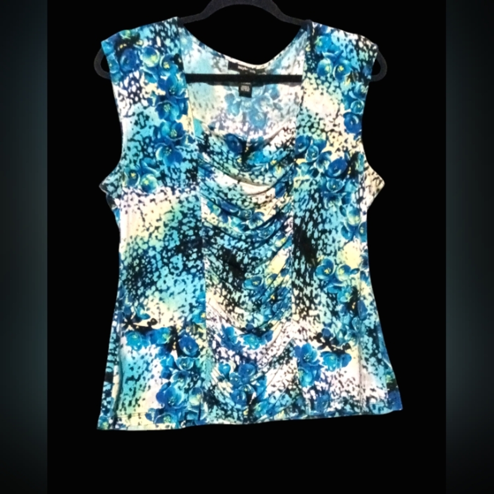 Style & Co. Petites Womans Blouse Sleeveless Printed Size: PXL